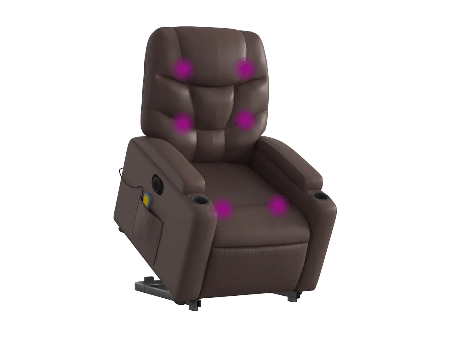 Fauteuil inclinable de massage électrique marron similicuir