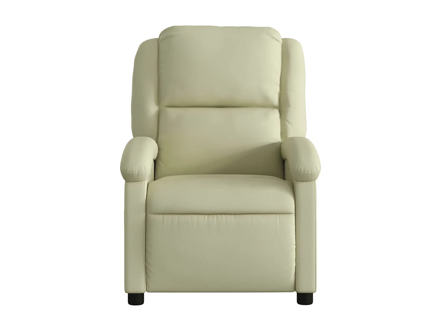 Fauteuil de massage inclinable crème cuir véritable