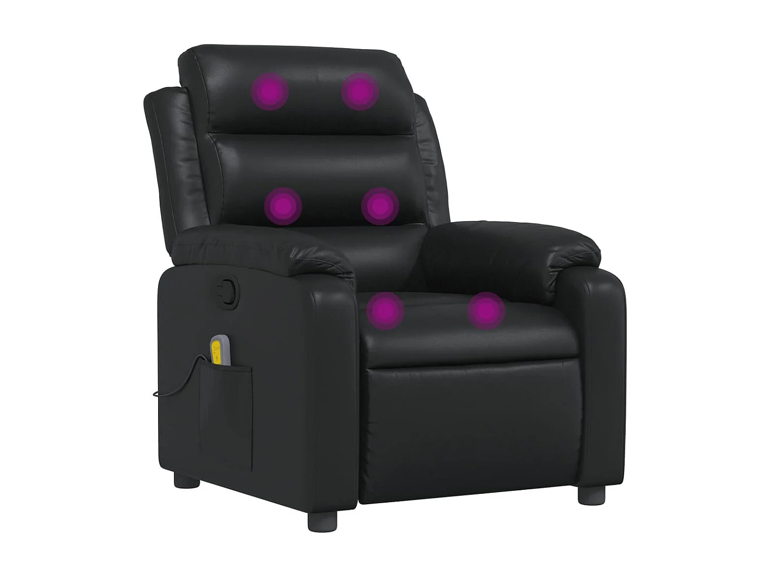 Fauteuil de massage inclinable Noir Similicuir