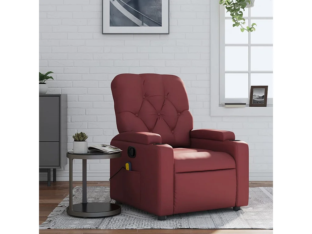 Fauteuil de massage inclinable Rouge bordeaux Similicuir