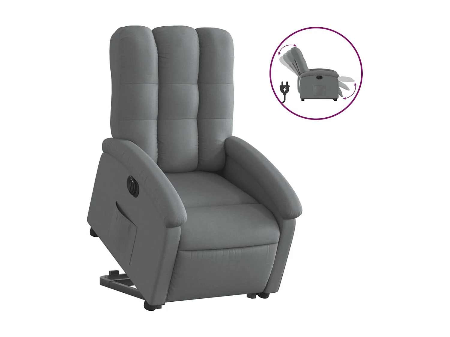 Fauteuil inclinable électrique gris foncé tissu