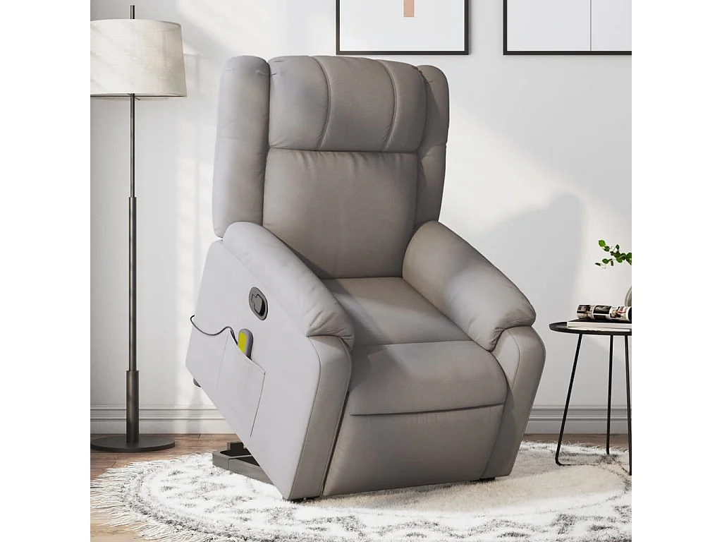 Fauteuil inclinable de massage Taupe Tissu