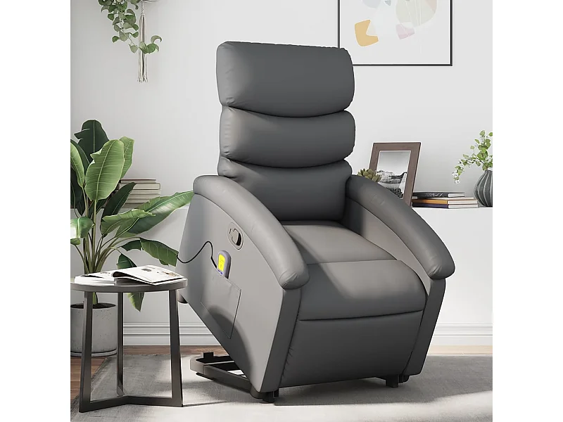 Fauteuil inclinable de massage Gris Similicuir