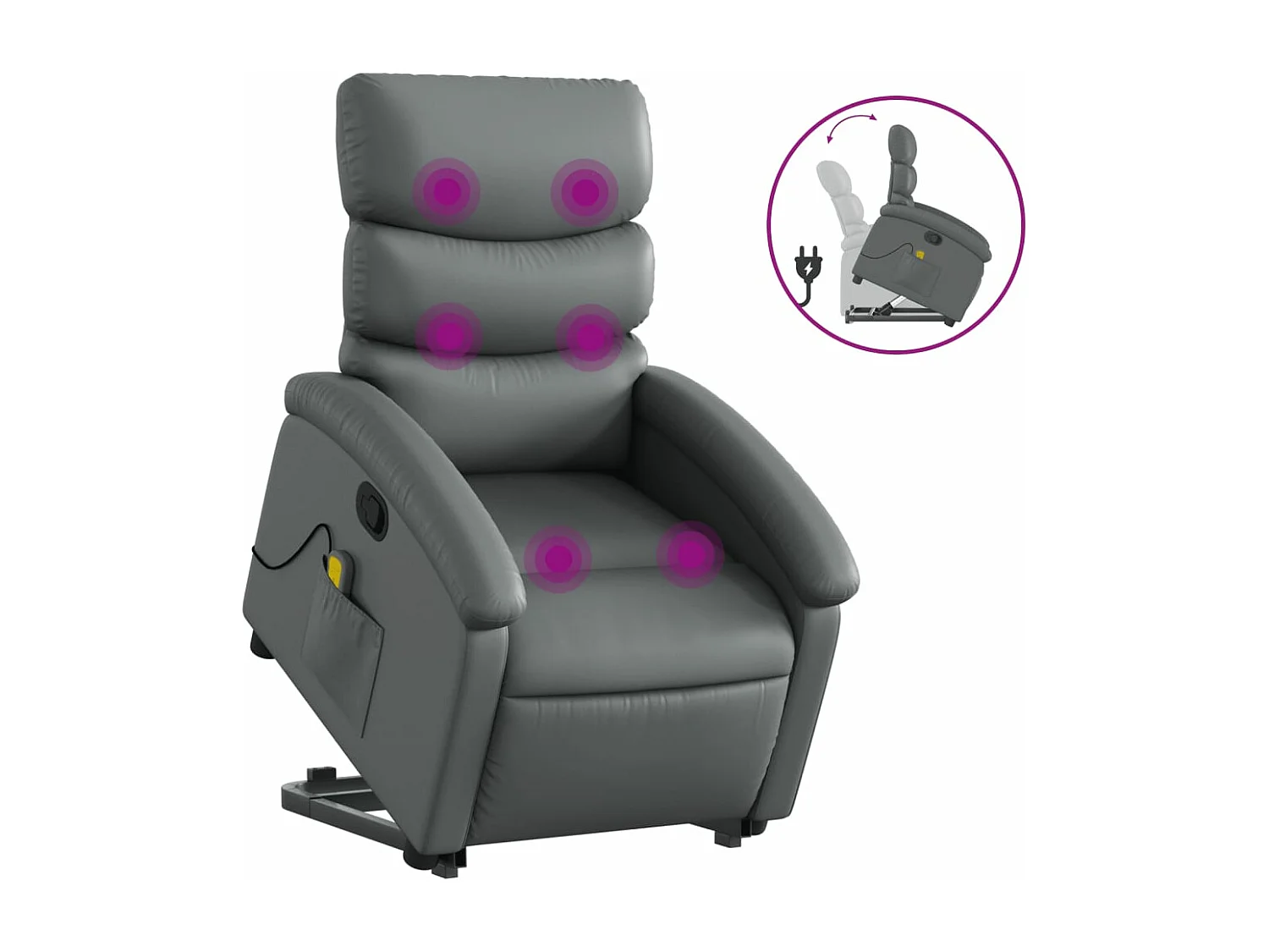 Fauteuil inclinable de massage Gris Similicuir