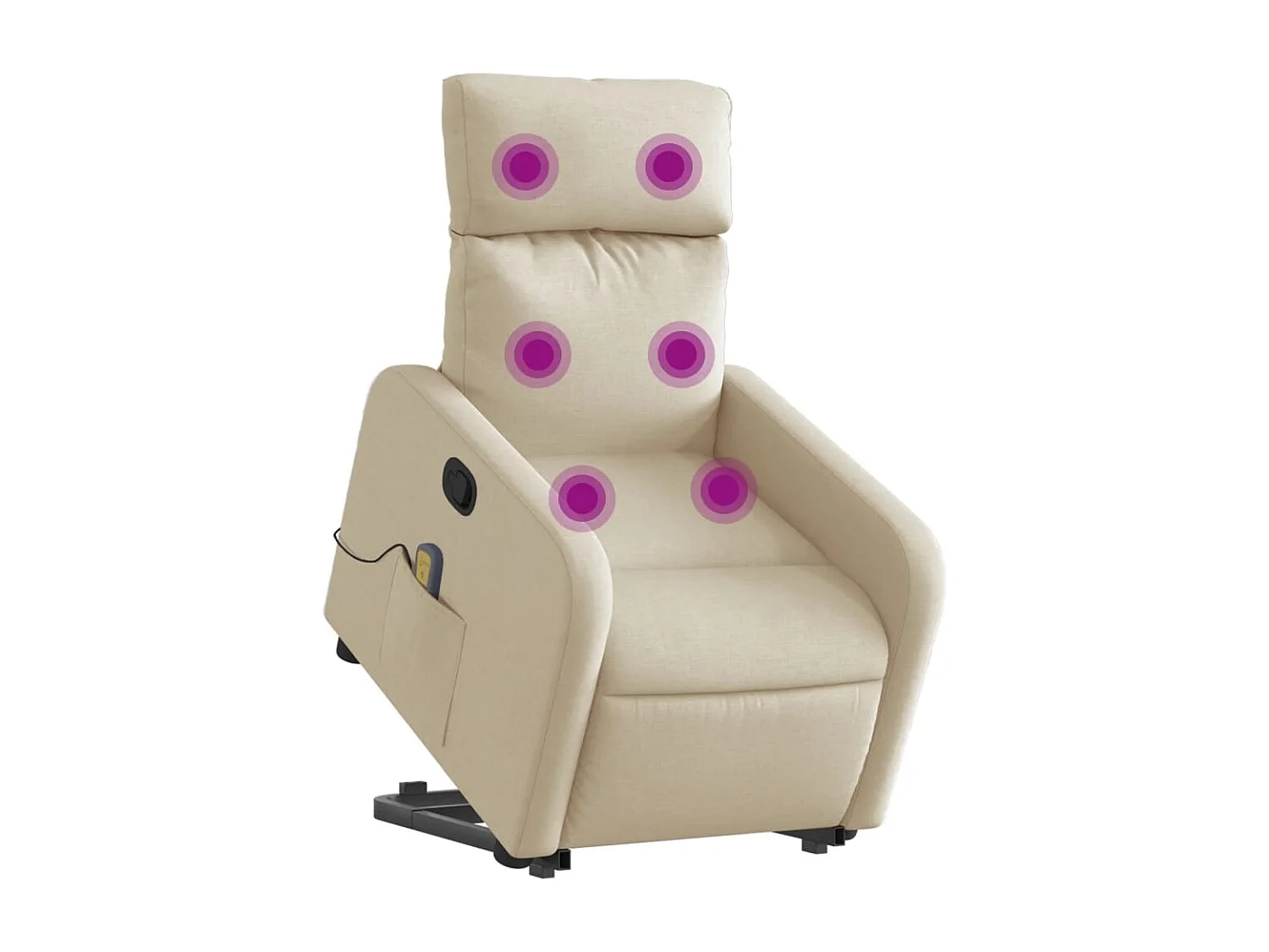 Fauteuil inclinable de massage Crème Tissu