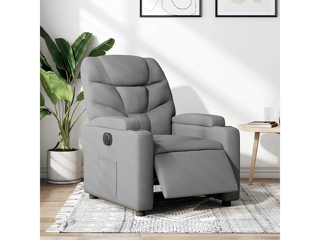Fauteuil inclinable électrique Gris clair Tissu