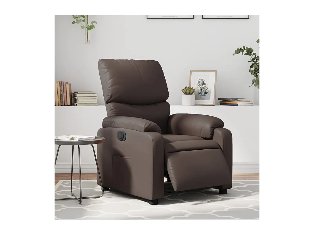 Elektrischer Relaxsessel Braun Kunstleder