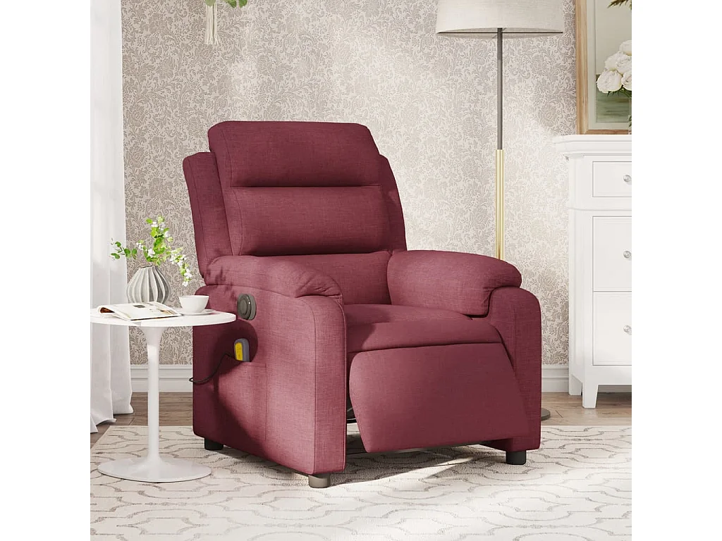 Fauteuil de massage inclinable électrique Rouge bordeaux Tissu