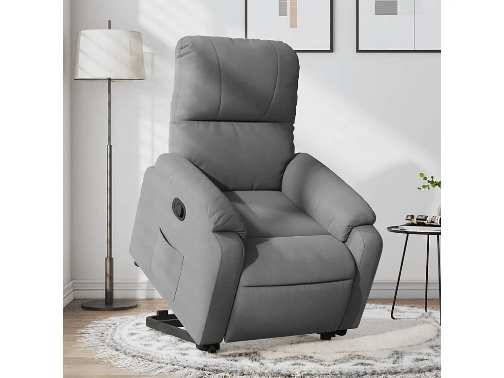 Fauteuil inclinable gris foncé tissu microfibre