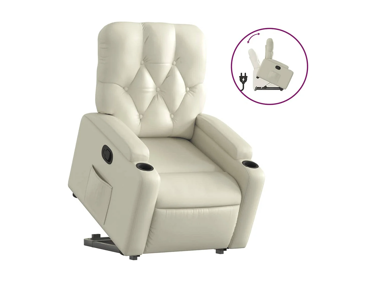 Fauteuil inclinable Crème Similicuir