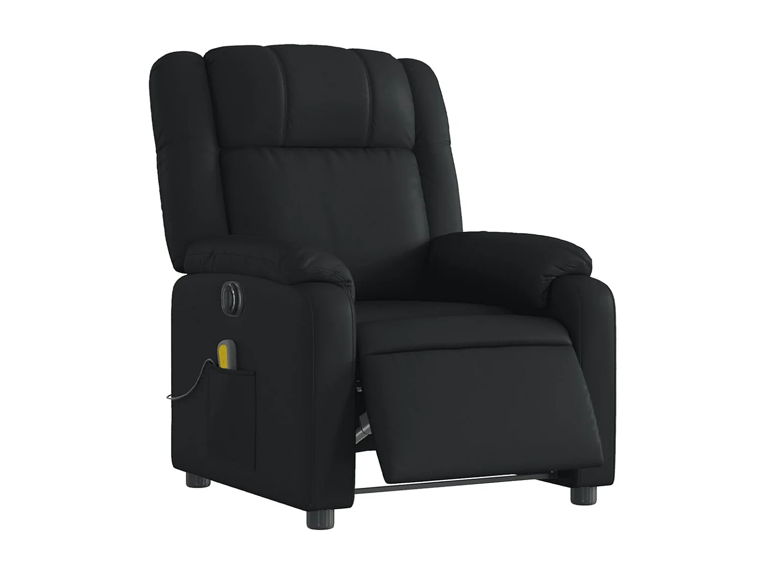 Sillón de masaje reclinable eléctrico cuero sintético negro