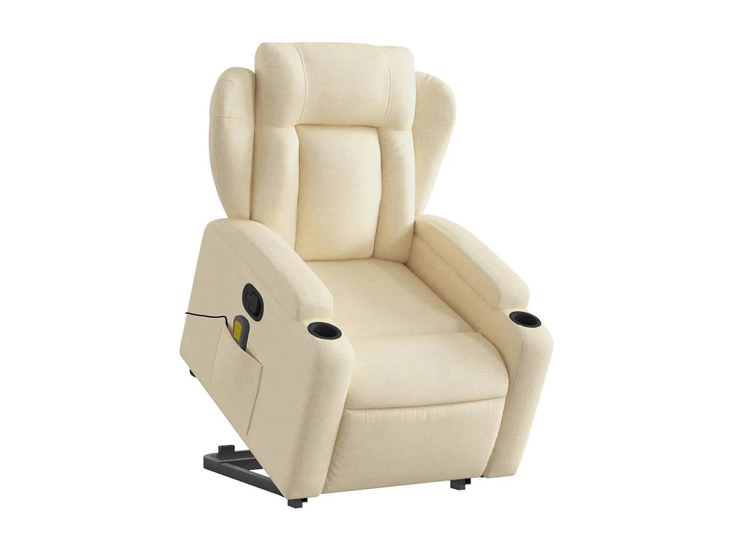Fauteuil inclinable de massage Crème Tissu