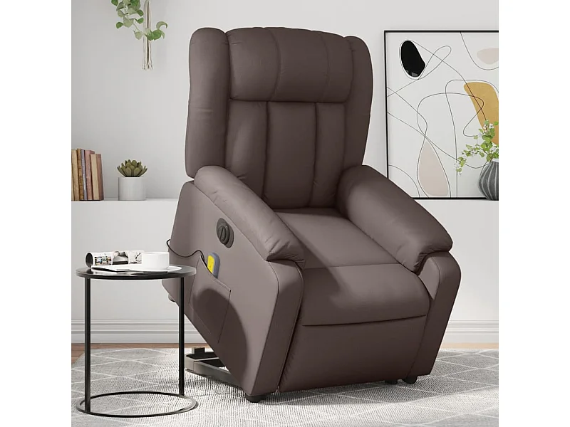 Fauteuil inclinable de massage électrique marron similicuir