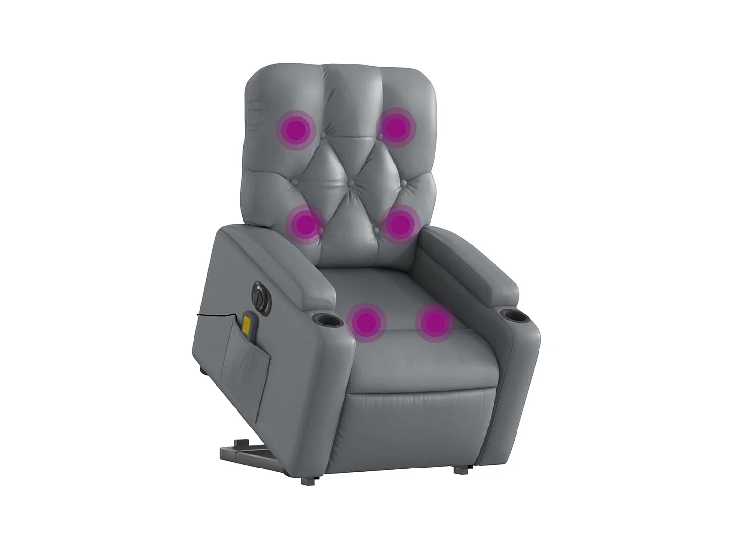 Fauteuil inclinable de massage électrique gris similicuir