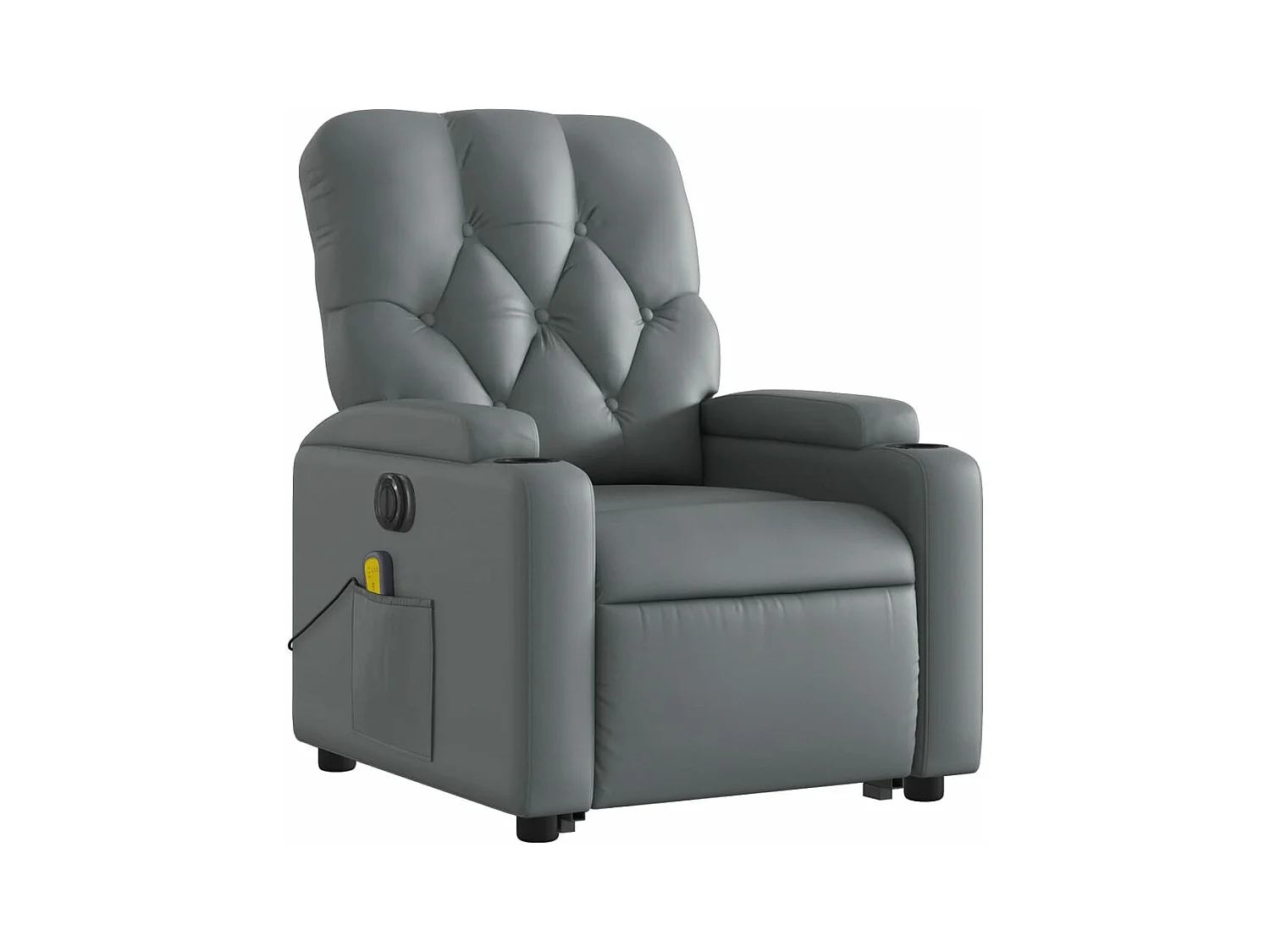 Fauteuil inclinable de massage électrique gris similicuir