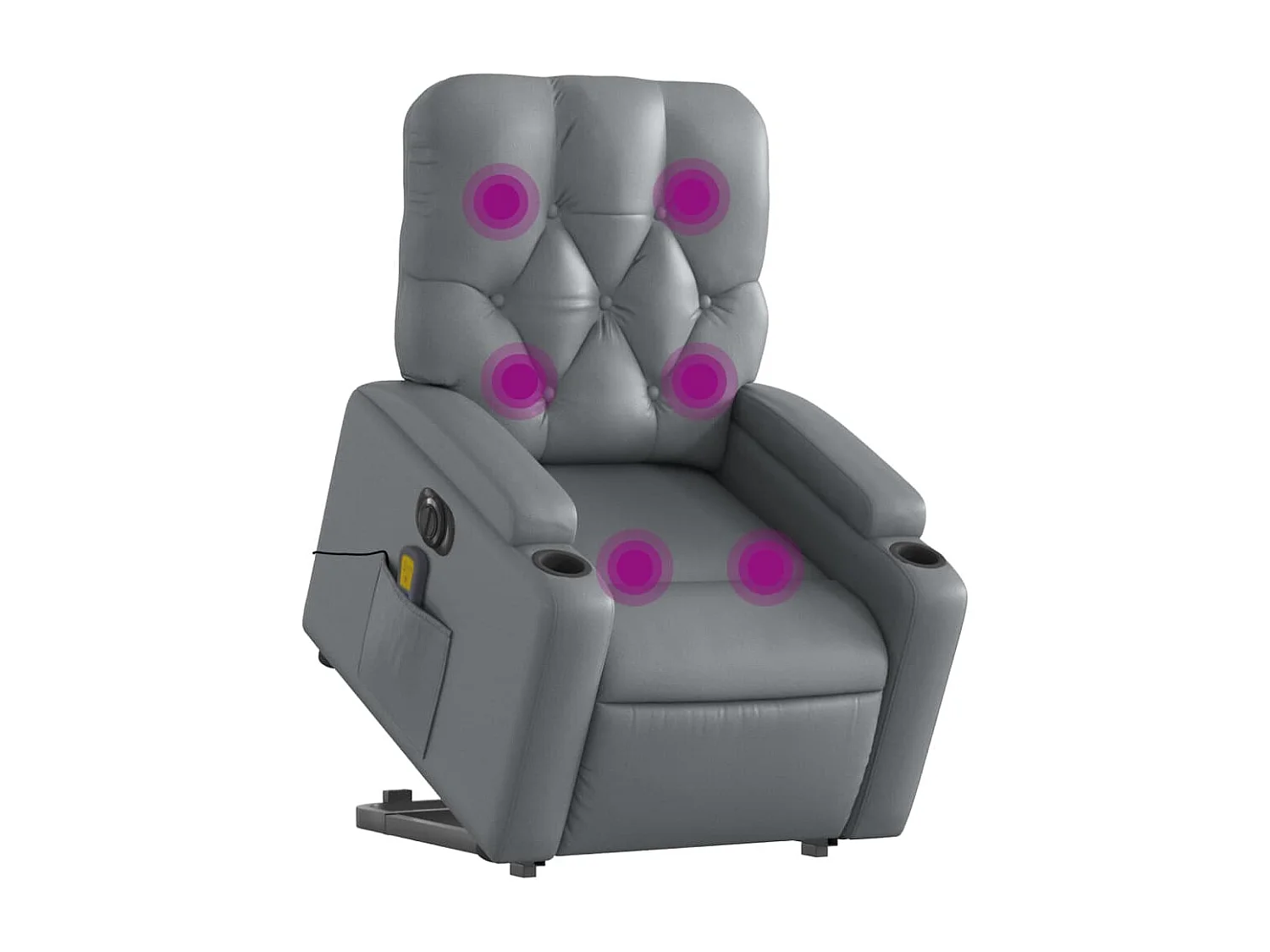 Fauteuil inclinable de massage électrique gris similicuir