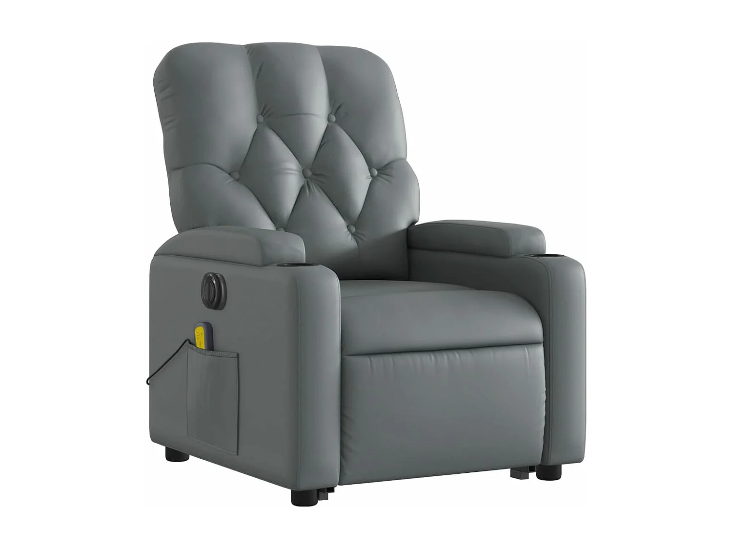 Fauteuil inclinable de massage électrique gris similicuir