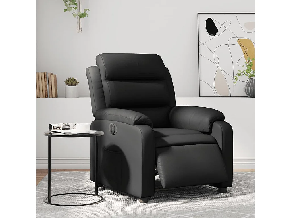 Fauteuil inclinable électrique Noir Similicuir
