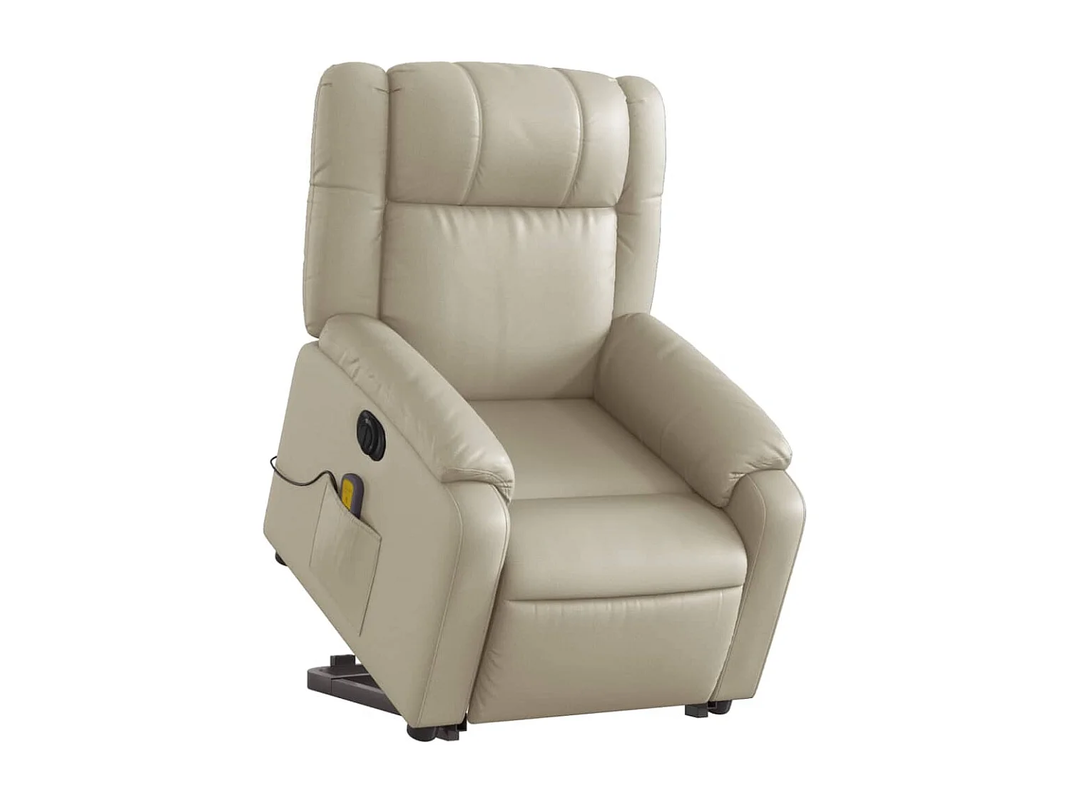 Fauteuil inclinable de massage électrique crème similicuir