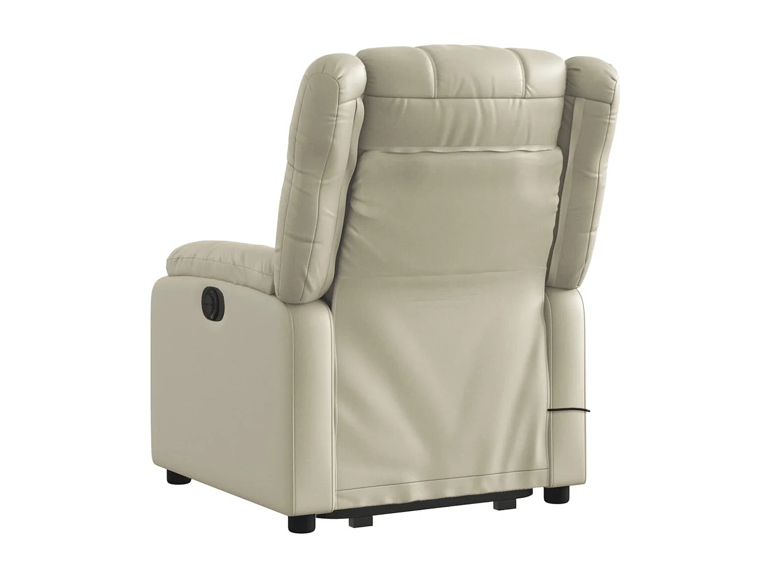Fauteuil inclinable de massage électrique crème similicuir