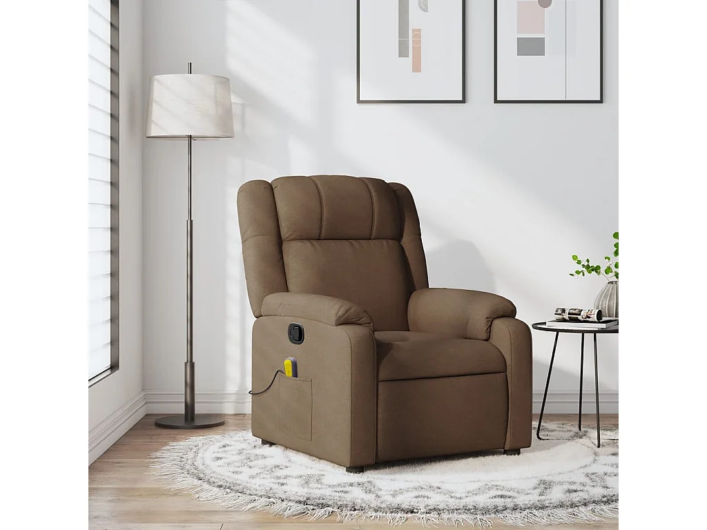 Fauteuil de massage inclinable Marron Tissu