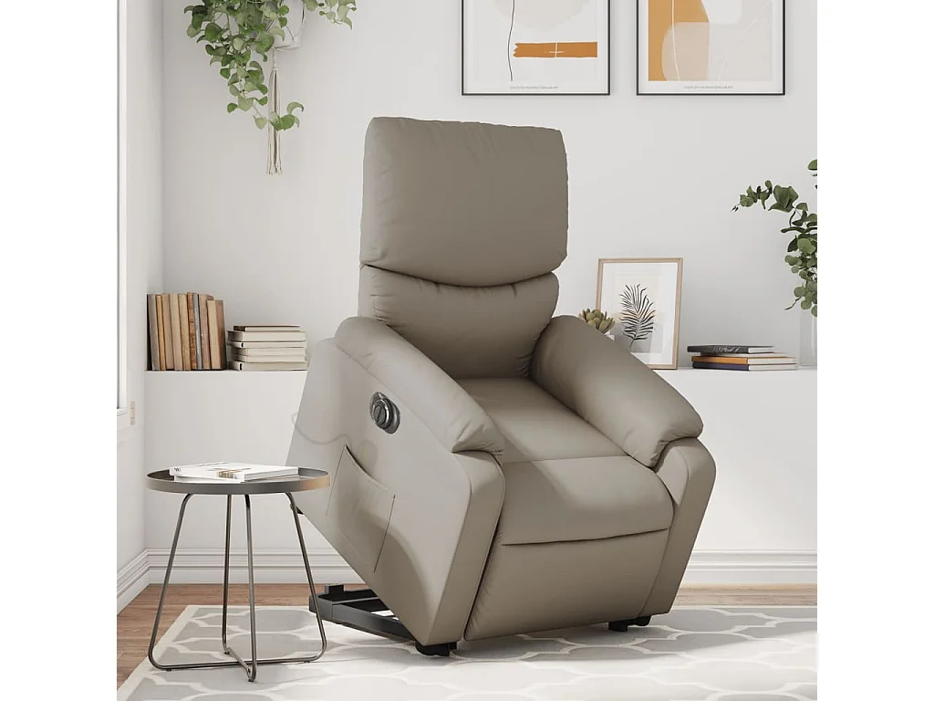 Fauteuil inclinable de massage électrique cappuccino similicuir