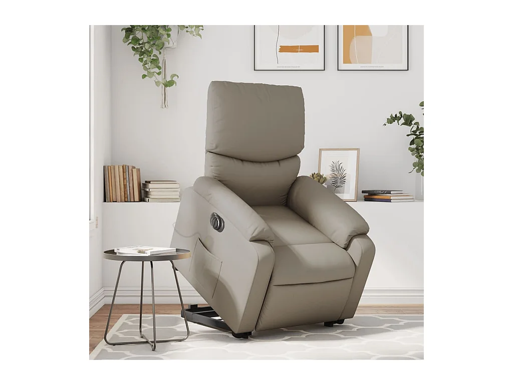 Fauteuil inclinable de massage électrique cappuccino similicuir