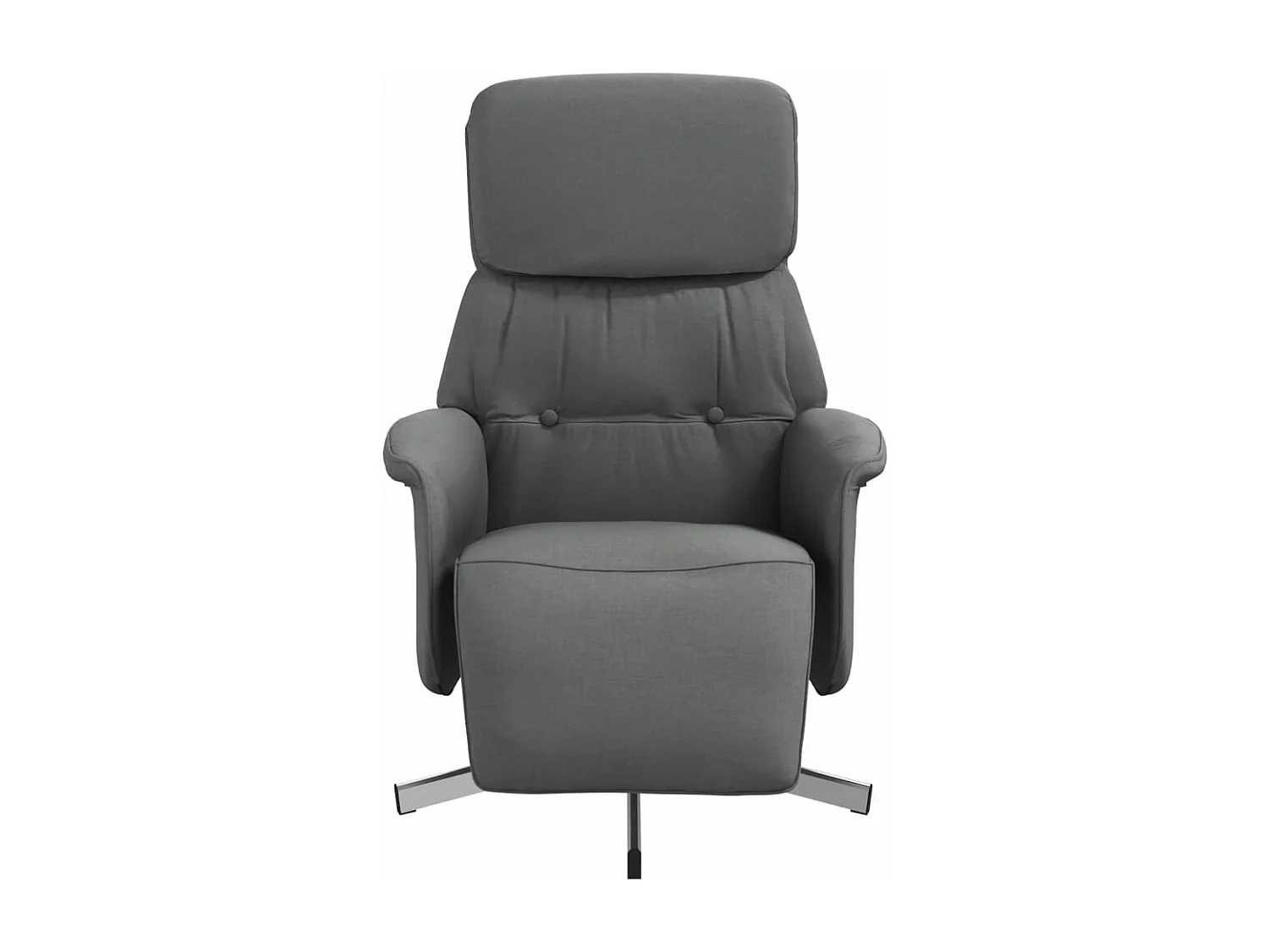 Sillón reclinable con reposapiés tela gris oscuro