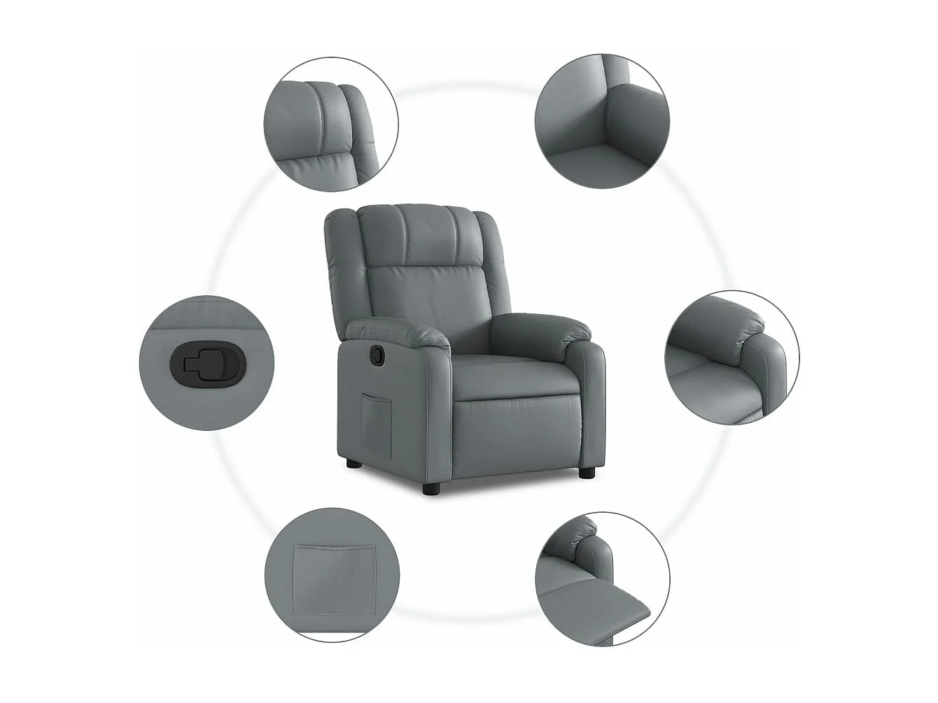 Fauteuil inclinable Gris Similicuir