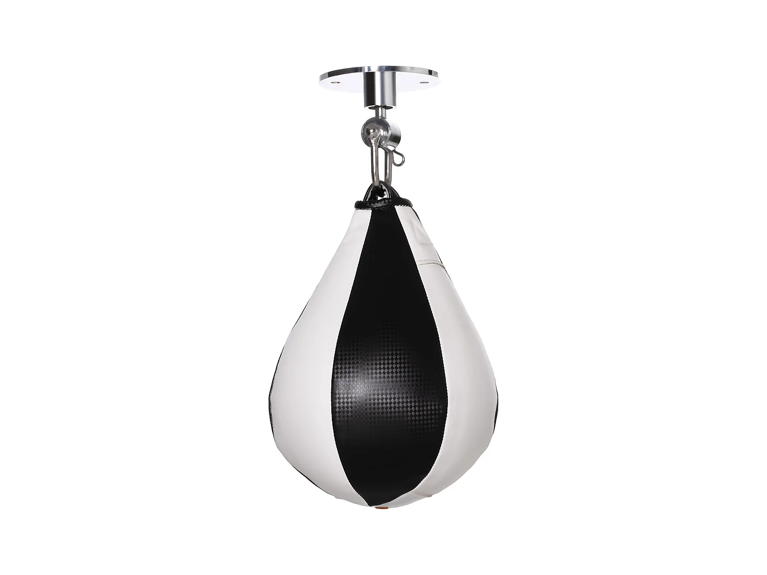 Poire de vitesse boxe pivotante 360° - crochet, pompe inclus - acier PU noir blanc