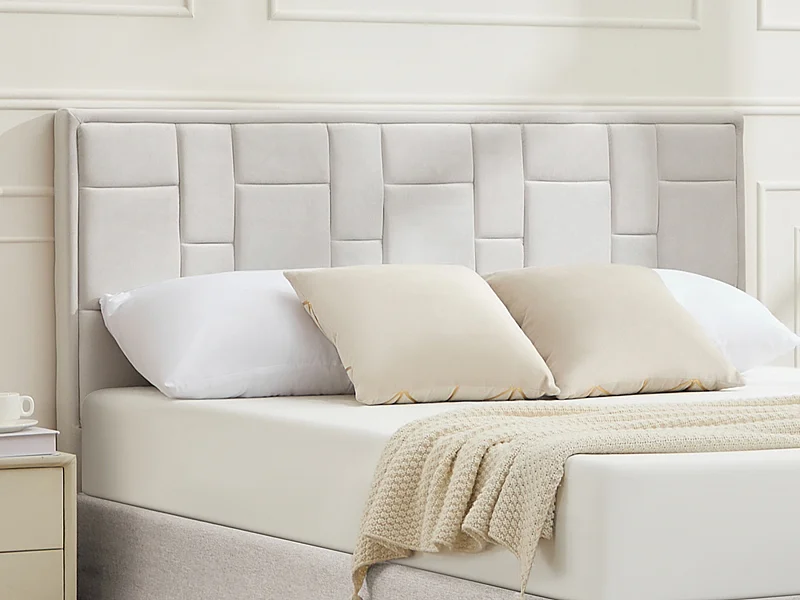 Tête de lit 160 cm - Velours - Beige - HERMINE