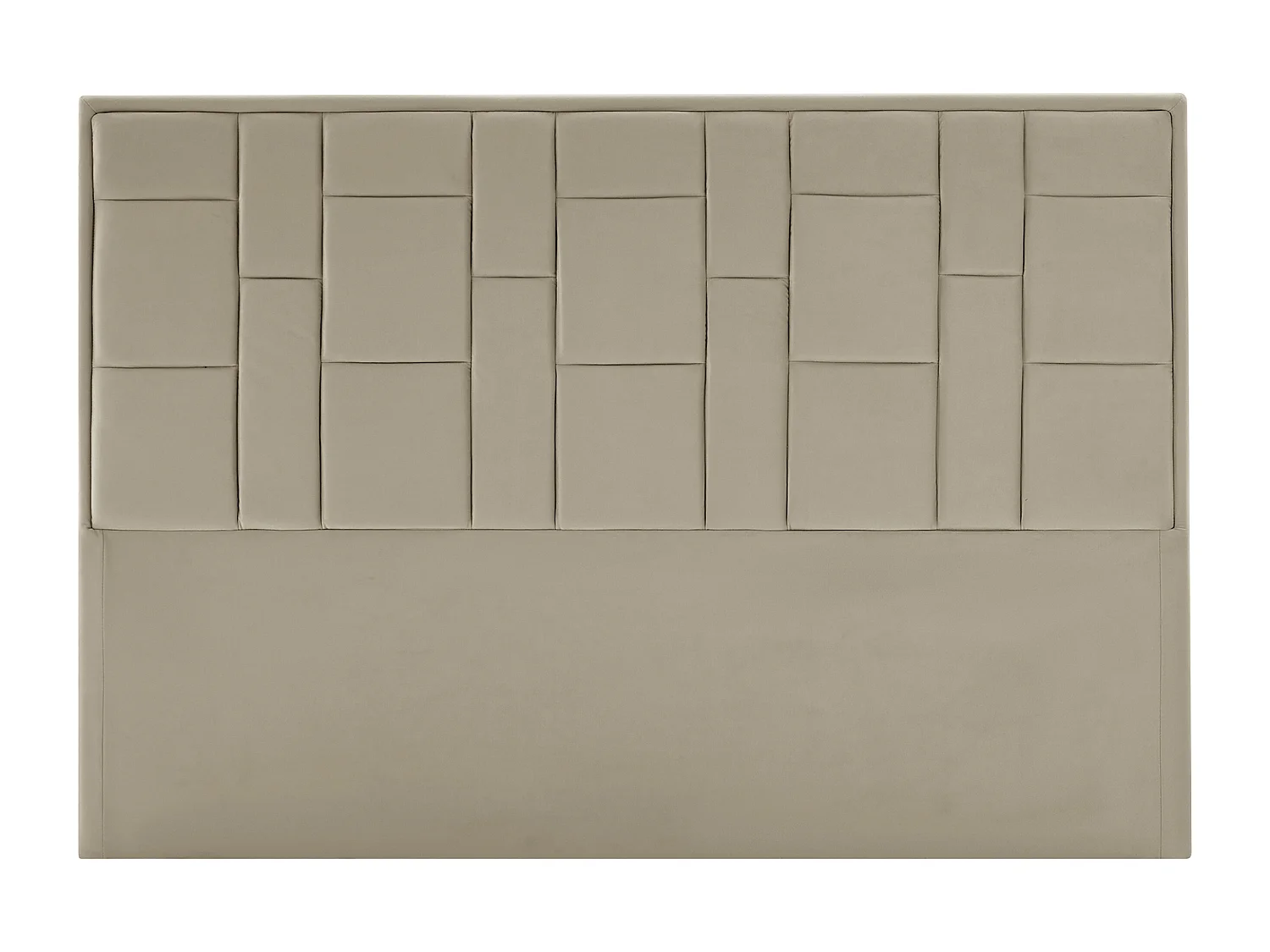 Tête de lit 140 cm - Velours - Taupe - HERMINE