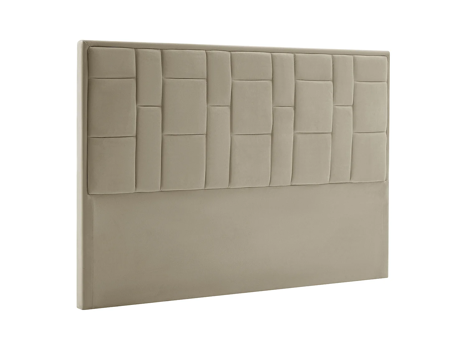 Cabecero de cama 140 cm - Terciopelo - Topo - HERMINE