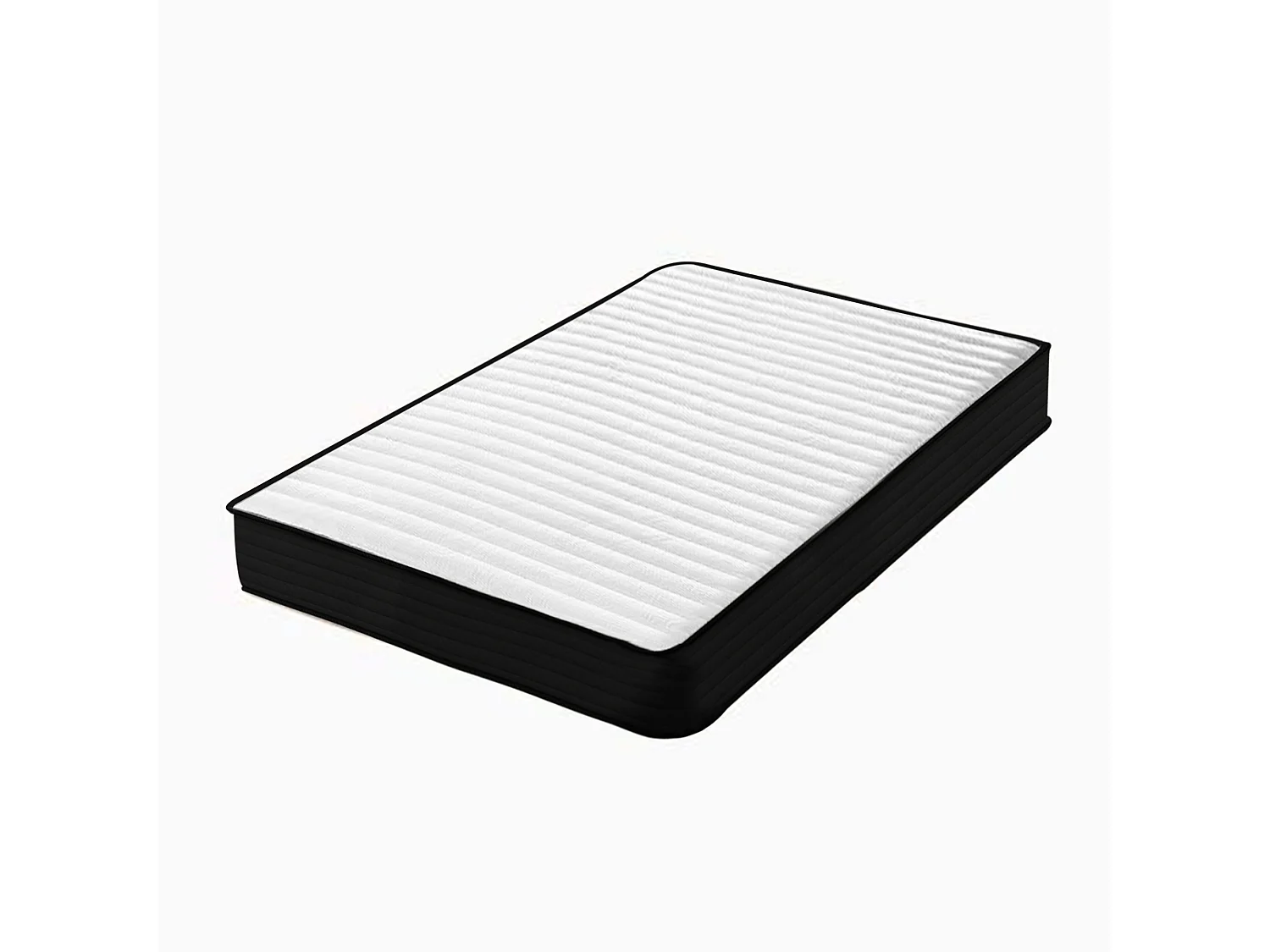 Lit Ensemble Matelas et Sommier 140x190 cm - Matelas 140x190x20cm à Ressorts avec Mousse - Sommier 140x190cm avec Pieds  (Deux colis)
