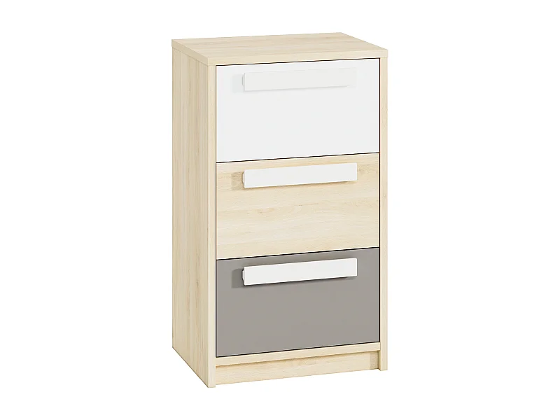 KOMMODE Drop Fjord Buche / weiß / grau 55 / 40 / 94cm