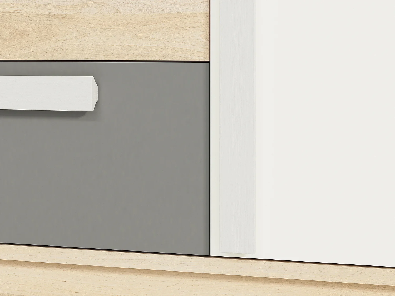 KOMMODE Drop Fjord Buche / weiß / grau 138 / 40 / 94cm