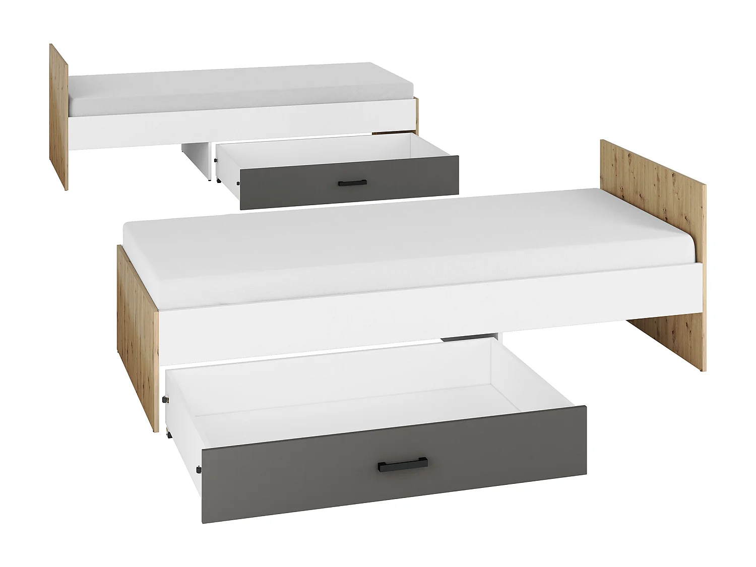 KINDERZIMMER-SET Fini Artisan Eiche / weiß / anthrazit 5-teilig