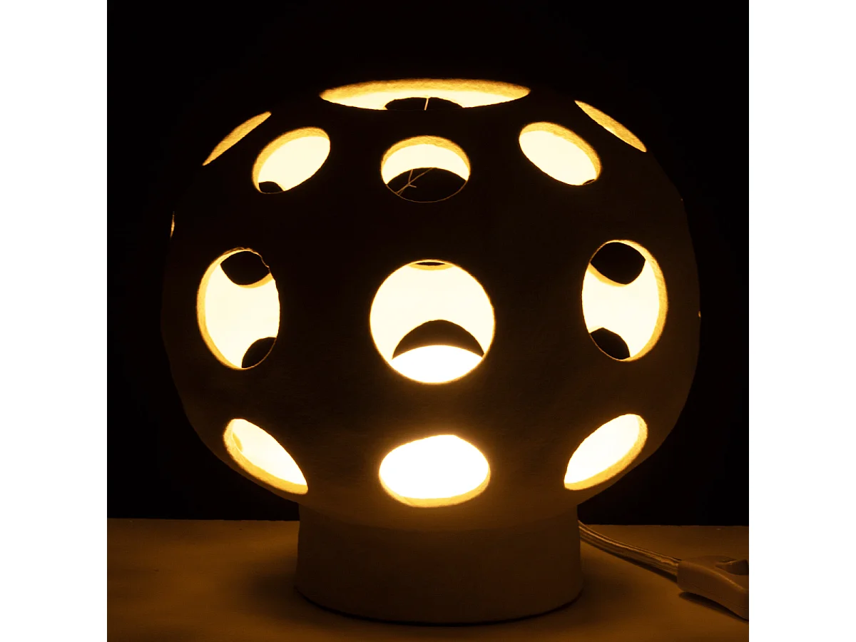 Lampe à Poser en Céramique "Globe" 25cm Beige