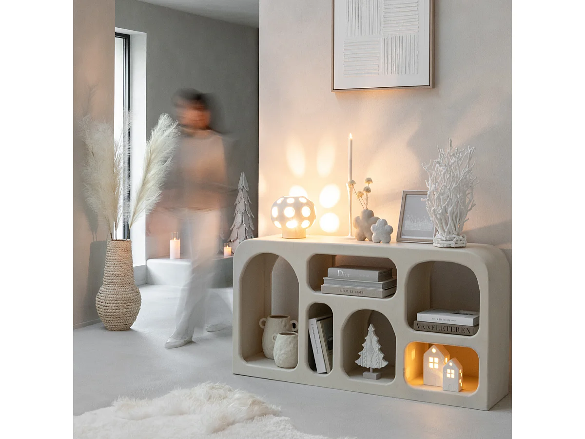 Lampe à Poser en Céramique "Globe" 25cm Beige