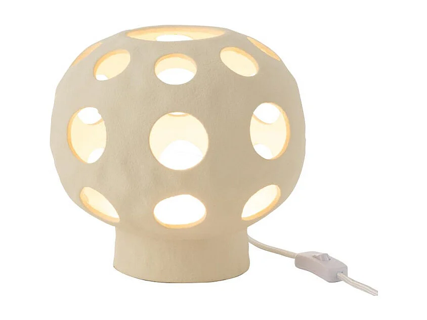 Lampe à Poser en Céramique "Globe" 25cm Beige