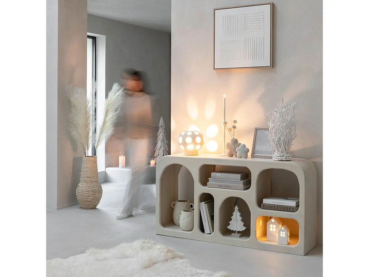 Lampe à Poser en Céramique "Globe" 25cm Beige