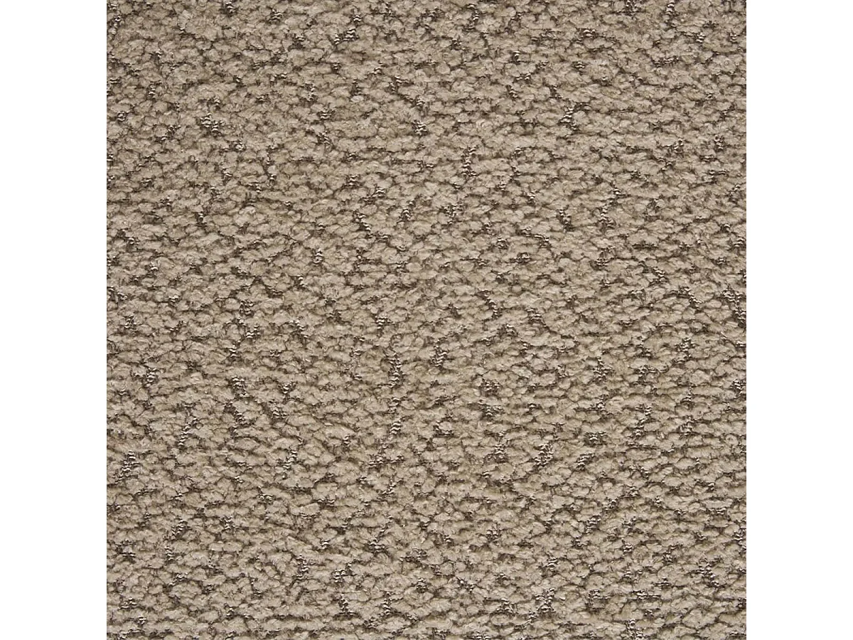 DALIDA - Lot de 4 Chaises Incurvées Tissu Bouclé Beige Pieds Métal Noir