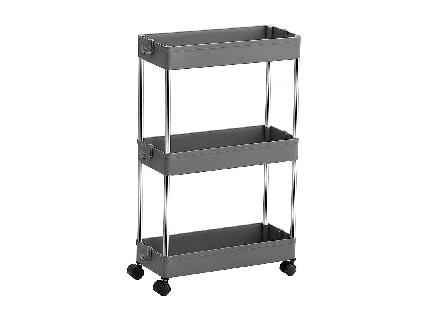 Chariot de rangement mobile grise 40 x 12.6 x 60 cm 12_0003492