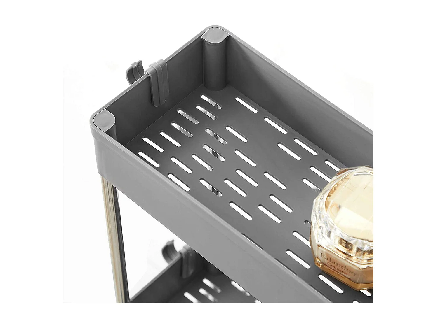 Chariot de rangement mobile grise 40 x 12.6 x 60 cm 12_0003492