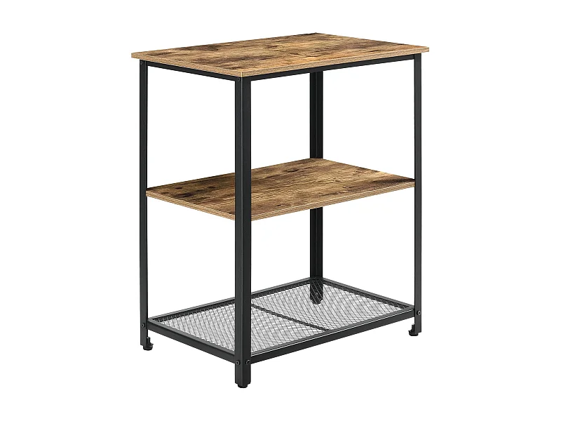 Carrello di servizio da cucina carrello con ruote con rotelle con serratura metallo plastica 76,5 x 60 x 40 cm legno scuro nero 03_0005008