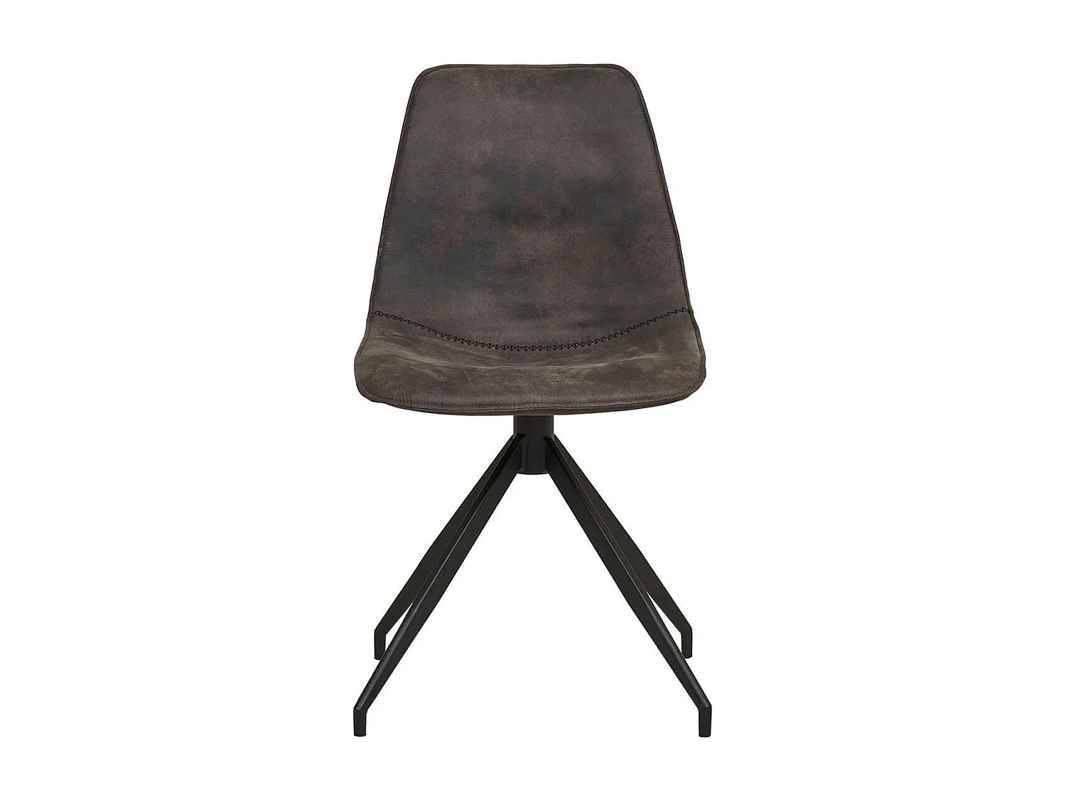 JACOB - Lot de 6 Chaises Tissu Microfibre Gris foncé Pied Pivotant Métal Noir