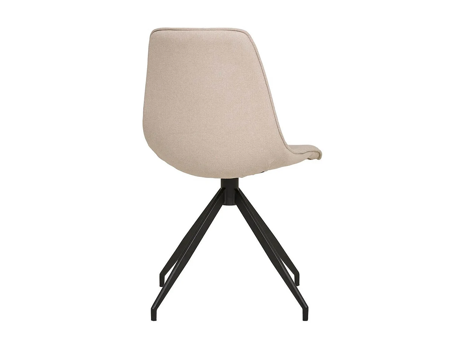 JACOB - Lot de 4 Chaises Tissu Beige Chiné Pied Pivotant Métal Noir