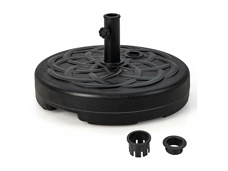 Base de sombrilla pesada para sombrilla de diámetro 38 y 48 mm base de sombrilla exterior de HDPE rellena con 39 kg de arena/23 litros de agua 56 x 30 cm 20_0009075