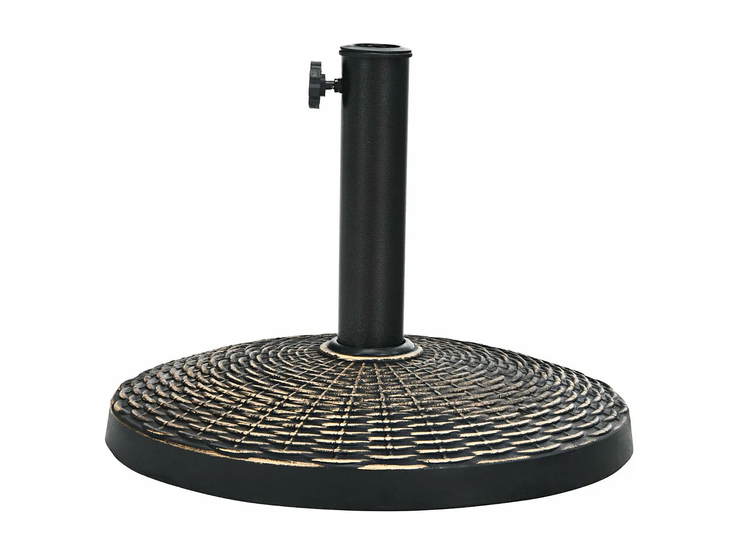 Base per ombrellone da giardino, base rotonda da 45 cm, in resina resistente agli agenti atmosferici, per pali diametro 38/48 mm, da giardino e spiaggia 20_0007864