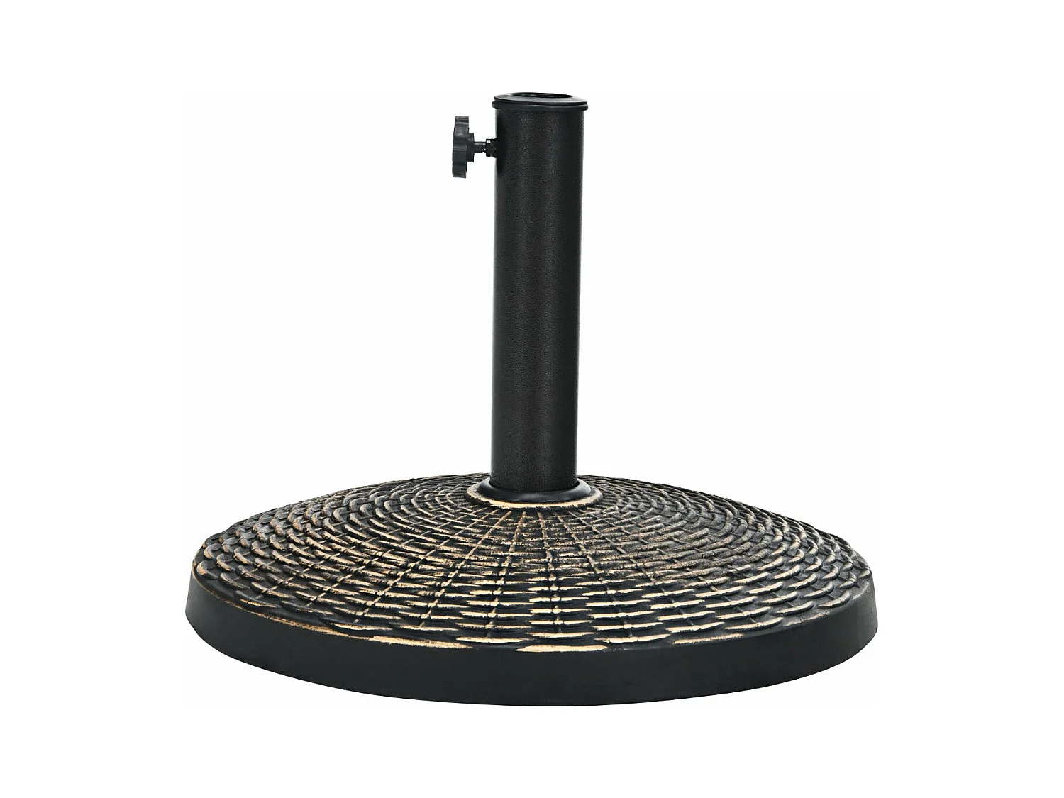 Base de guarda-chuva para pátio, suporte redondo de 45 cm feito de resina resistente às intempéries para postes de diâmetro 38/48 mm, jardim e praia 20_0007864